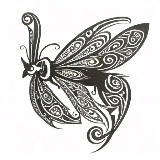 Tribal Dragonfly Flying To Attack From The Side View