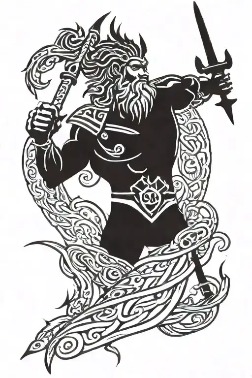Poseidon Holding The Trident