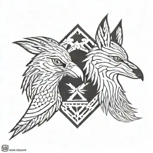 Raven And Fox Faceing Away From Each Other With 67Th Air Force Patch