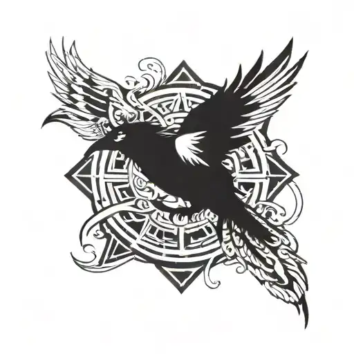 Raven And Fox Faceing Away From Each Other Not Mixed Together With 67Th Air Force Patch