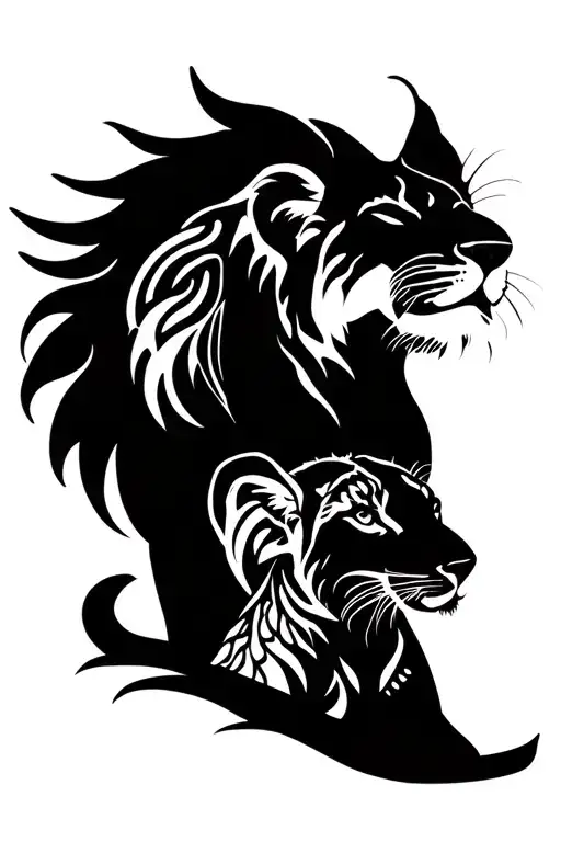 Lioness And Her Cub Spiritual Growth