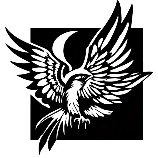 Falcon Spreading Wings Flying