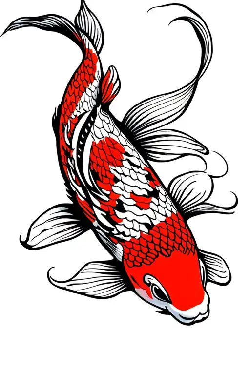 A Vibrant Colourful Koi Fish