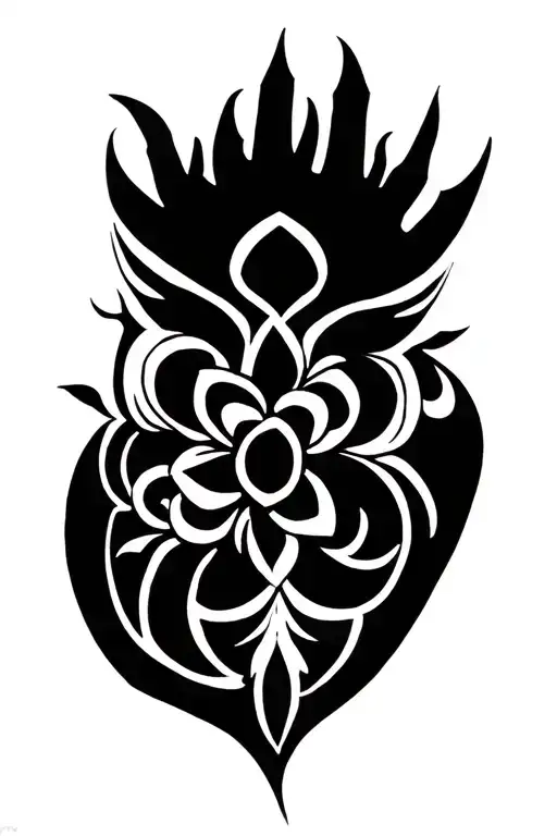 Mandala Art Tatto Hand Design Incorporating Elements