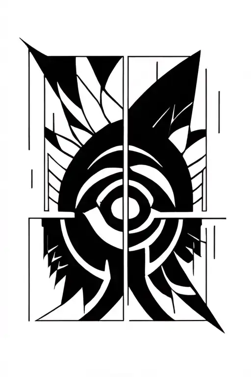 Cyber Tribal Blackwork Pattern Geometric