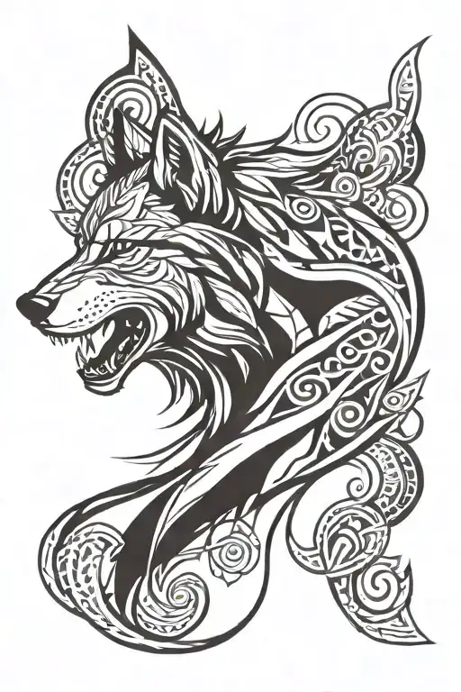 Forearm Wolf Tattoo Design