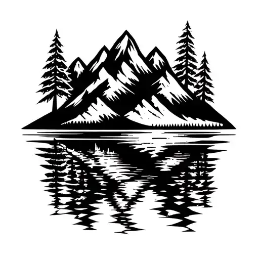 Moutains With Lake Surrounded