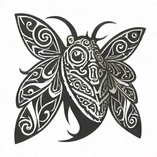 Moth With Horns And Spred Spicked Wings