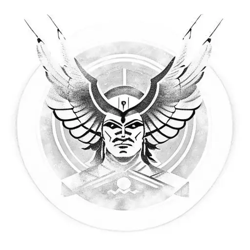 Valkyrie Symbol With Native American