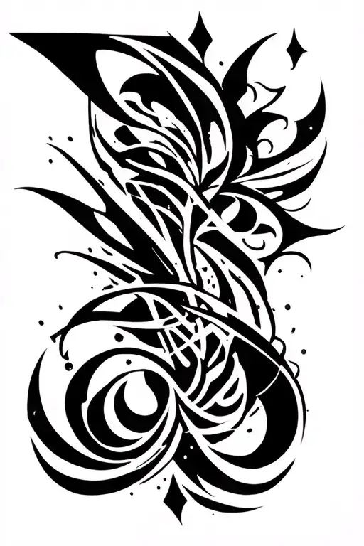 Raw Blackwork Bold Strokes Ornamental Cyber Sigilism Full-body