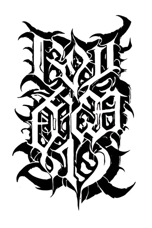 Raw Blackwork Dark Lettering Bold Strokes Ornamental Cyber Sigilism Full-body Horror Modern Fullbody