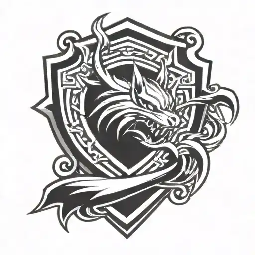 Monster Hunter Guild Emblem Inside A Shield Adorned