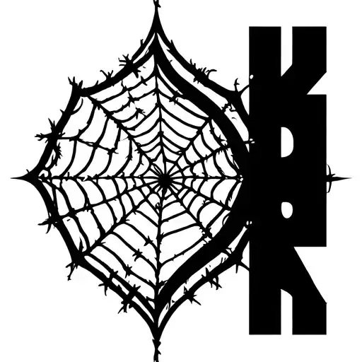 Barb Wire Spiderweb With Stars
