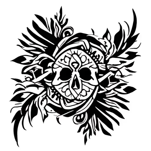 Mexican Tribal Tattoo Side Torso