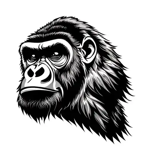 Gorilla King Looking To The Side