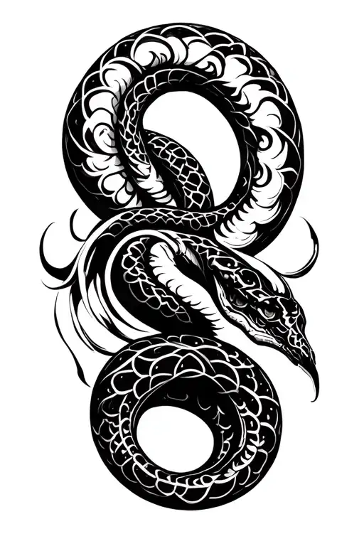 Ourboros Snake Eating Itself