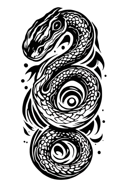 Reptilian Ourboros Snake Eating Its Own Tail