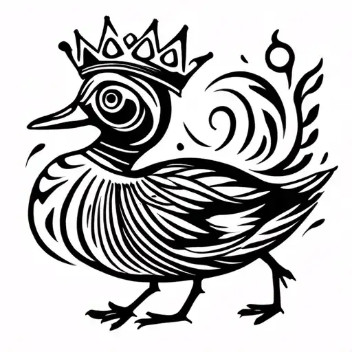 Duck With A Crown At The Top