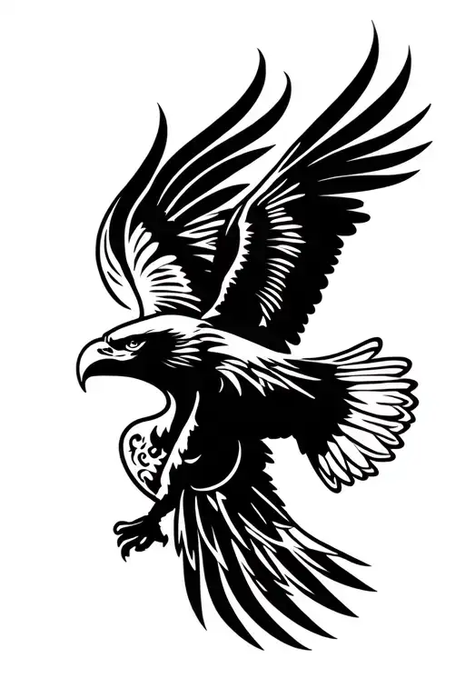 Eagle Flying Silhouette