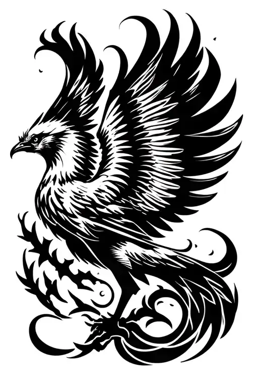 Phoenix Flying Silhouette