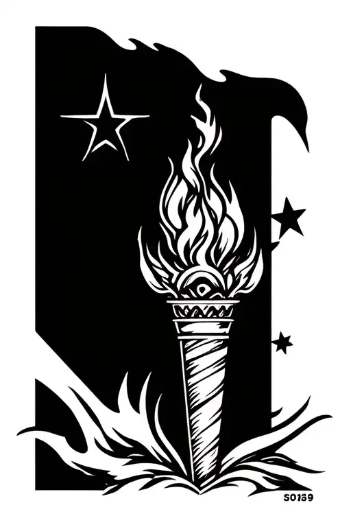 Liberty Torch With Stars