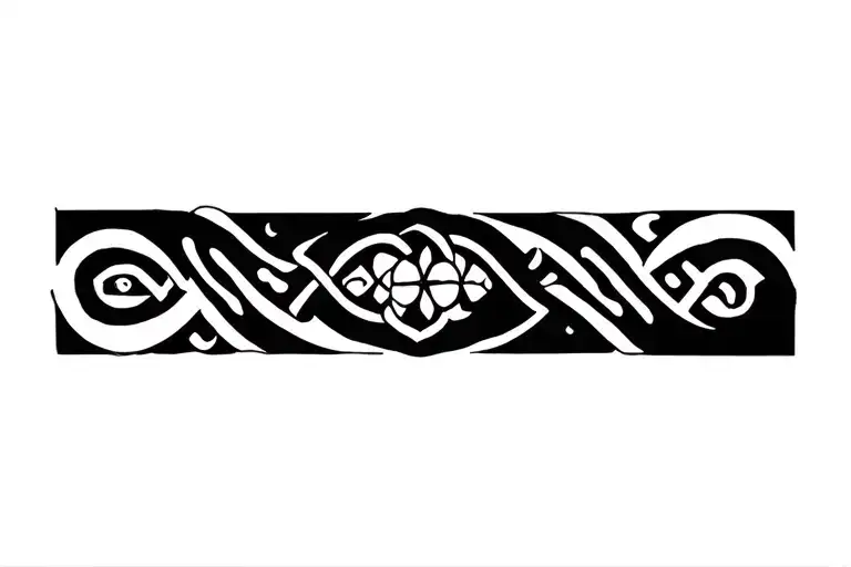 Good Luck Symbols Arranged In Band Style