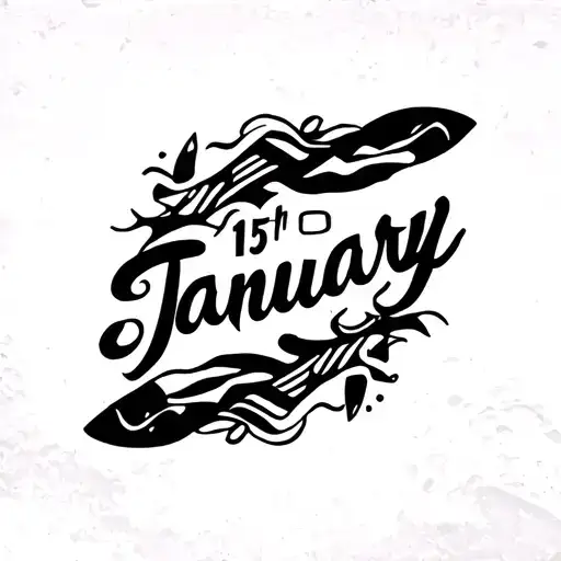 Surf Board With 15Th January Written Inside