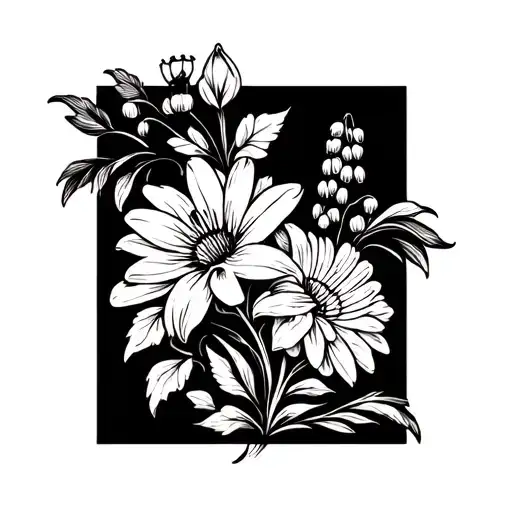 Chrysanthemum And Lily Of The Valley And Aster