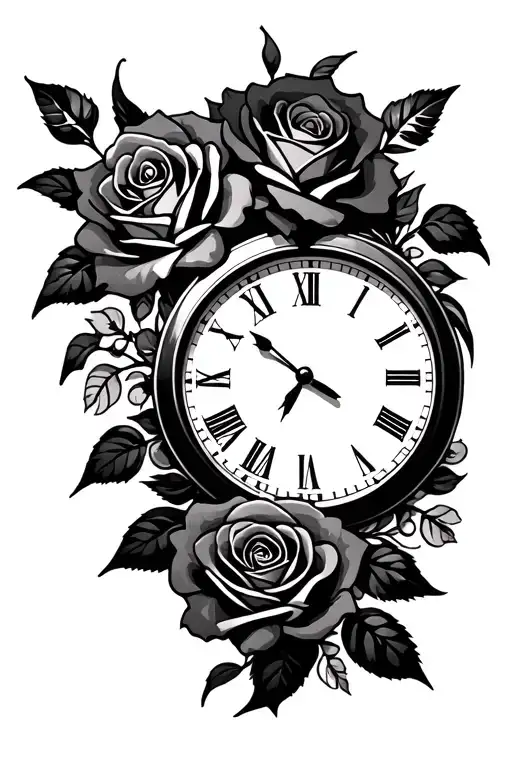 Roses And A Clock