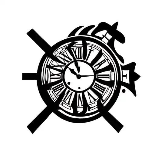 Clock And Cross Intertwined