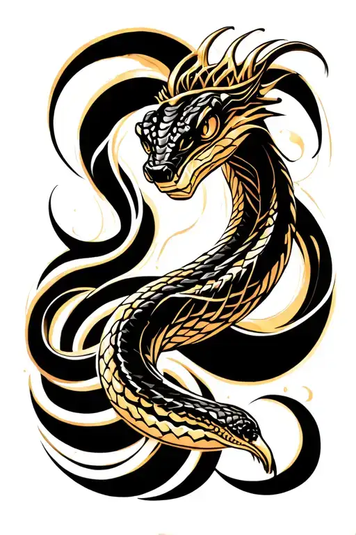 Gold Psychedelic King Cobra Snake