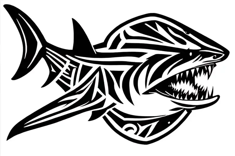 Hammerhead Shark Tribal Minimal Design