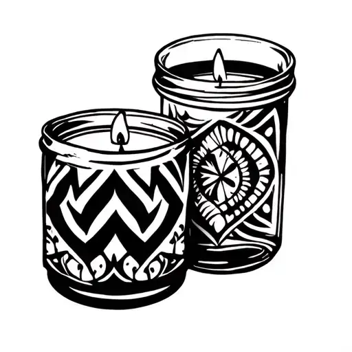 Tattoo Candle With A Closed Glass Jar