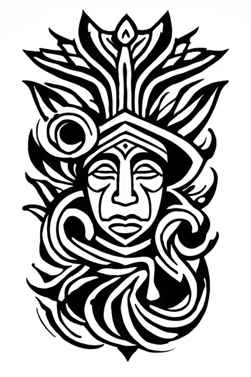 Dominican Taino Sleeve Tattoo Design