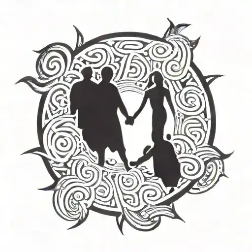 Family Members Holding Hands In A Circle