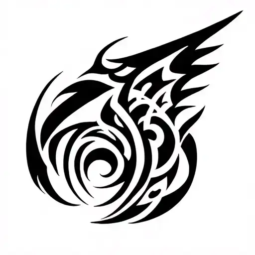 A Sharp Tribal In A Large Size Descending From The Shoulder To The Wrists