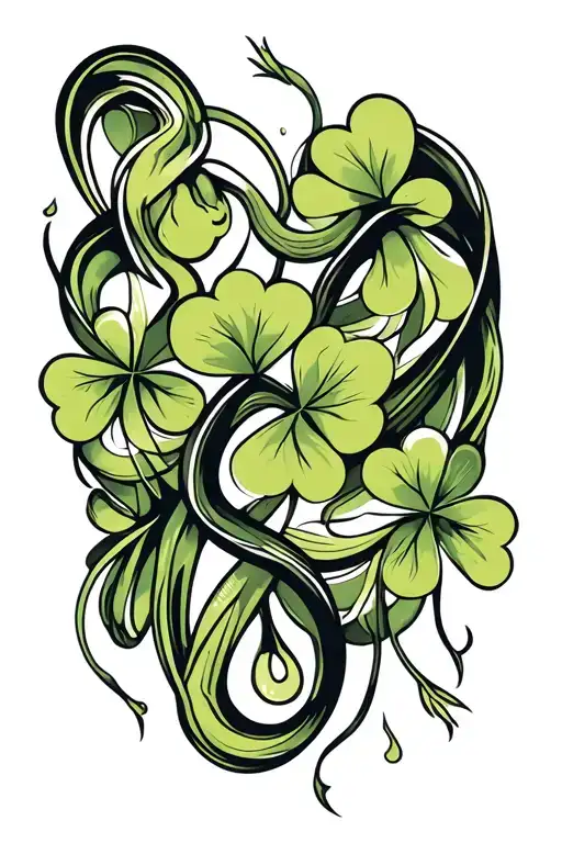 4 Leaf Clover And Snake