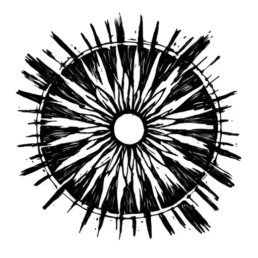 Thick Zen Brush Stroke Circle With Holy Geometry Line Work Details