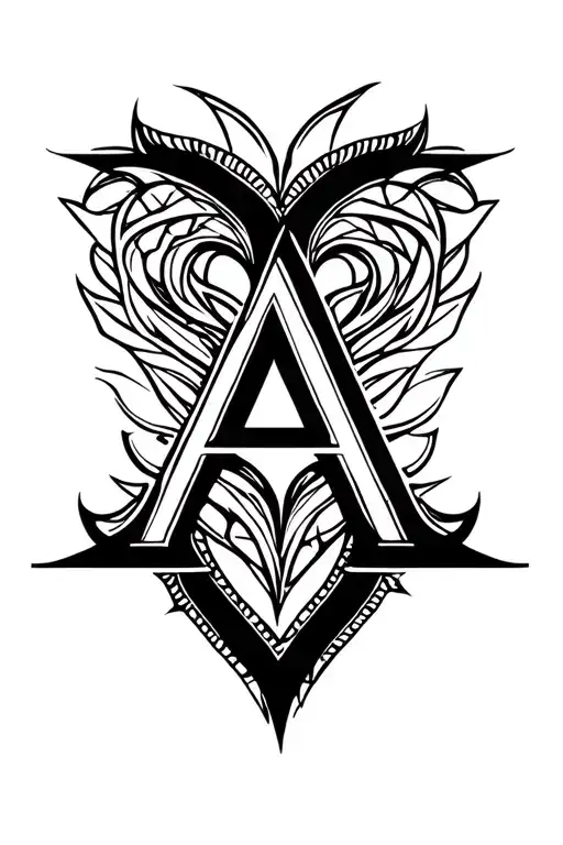 The Letter A Inside A Heart Shape