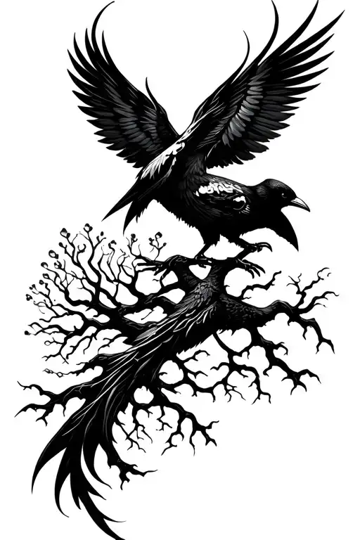 Yggdrasil With Two Crows