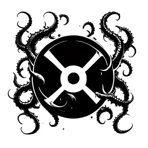 Radioactive Symbol With Tentacles Emerging