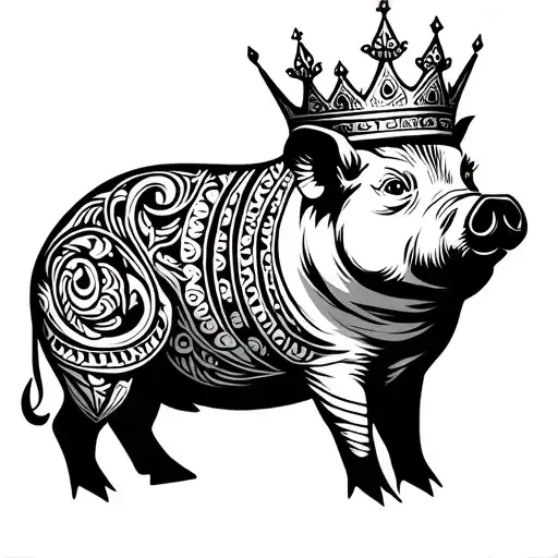 Pig Wearing A Crown