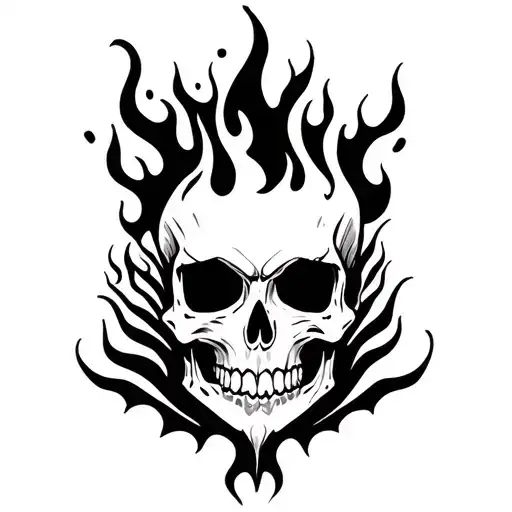 Skull Wit Flames