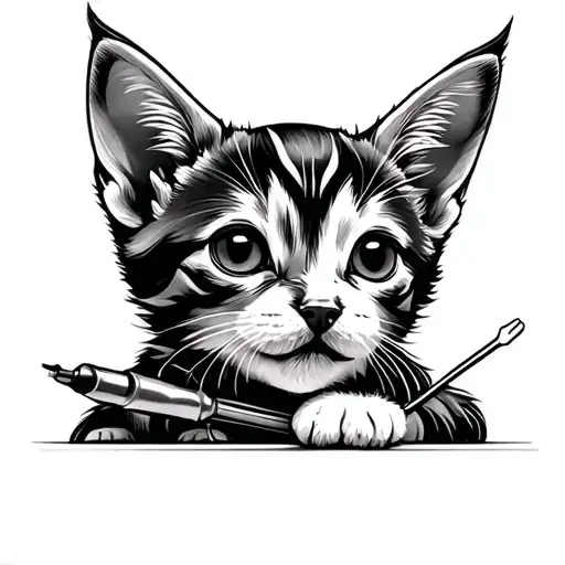 Kitten Soldering Iron And Dog