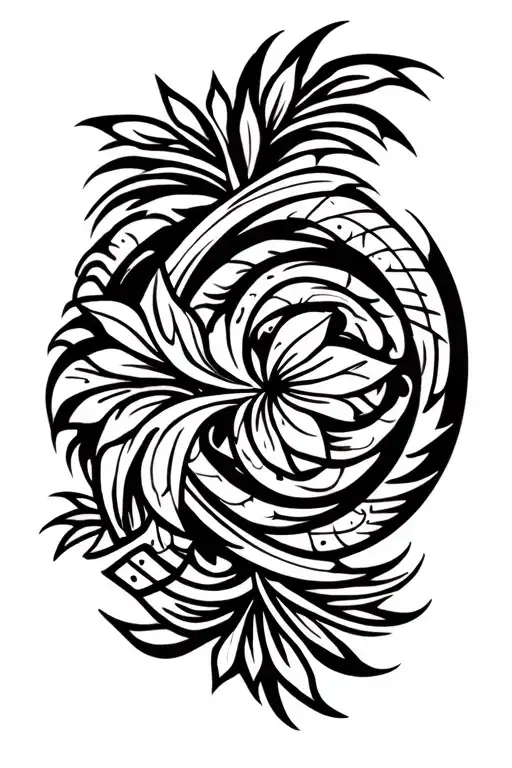 Hawaiian Tribal Forearm Tattoo Simple