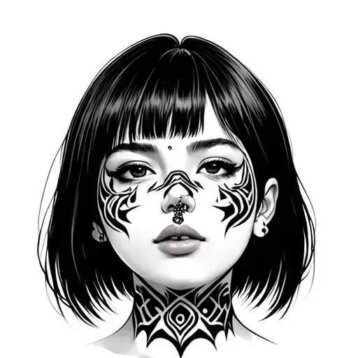 Asian Girl With Short Hair And Piercing