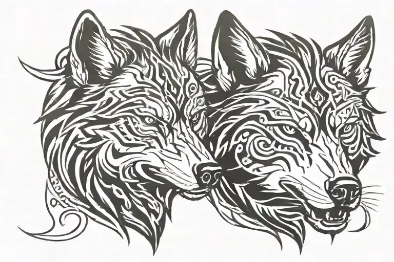 Two Wolf Head