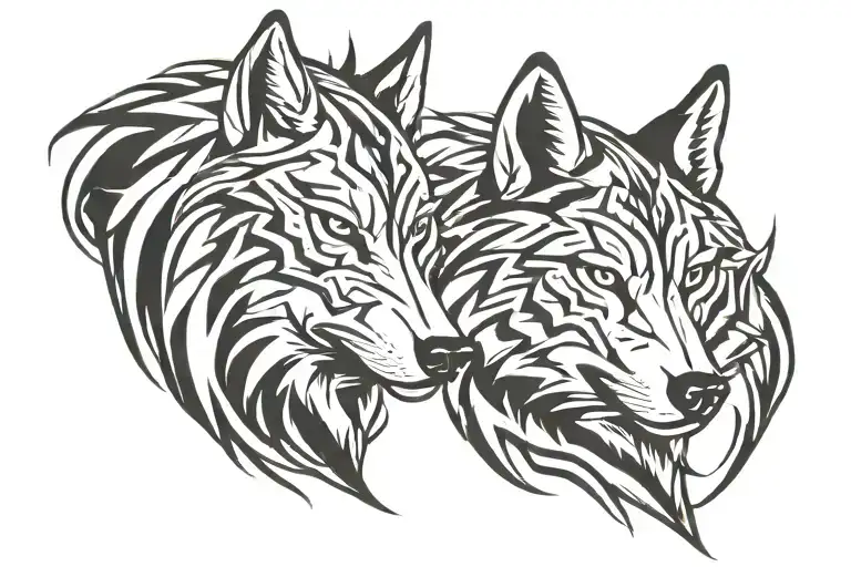 Two Wolf Head