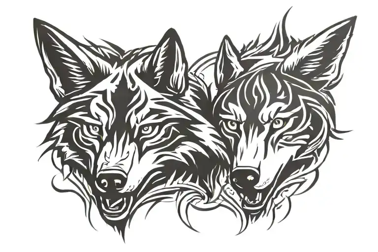 Two Wolf Head