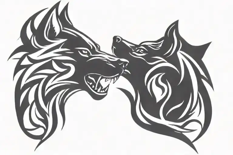 Two Wolf Head